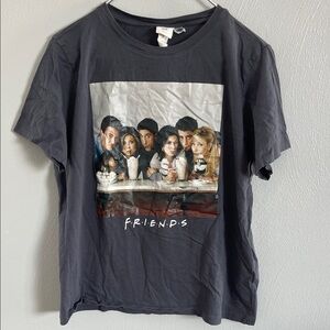 Friends TV Show Graphic Tee H&M LOGG WBGray Short Sleeve Size L